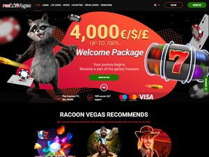 Raccoon Vegas website screenshot