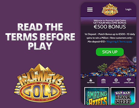 terms and conditions mummys gold bonus
