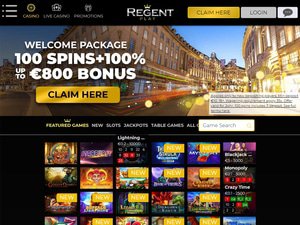 Regent Casino website screenshot