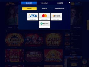 Richy Reels Casino cashier screenshot