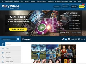 Roxy Palace Casino website screenshot