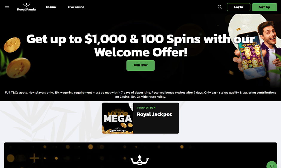 royal panda casino canada games screenshot