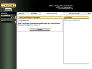 Bodog Casino cashier screenshot