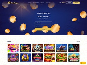 Ruby Vegas Casino website screenshot