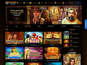 Scarab Wins Casino website screenshot
