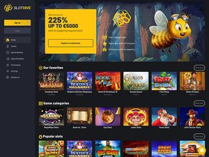 SlotHive Casino website screenshot