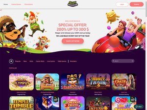 Slotparadise Casino website screenshot