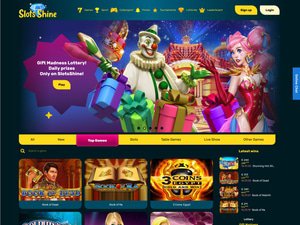 Slots Shine Casino website screenshot