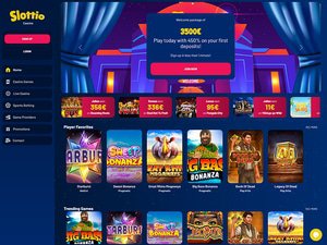 Slottio Casino website screenshot