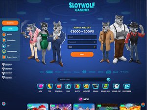 SlotWolf Casino website screenshot