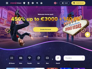 Spider Vegas website screenshot