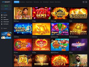 Spin Bounty Casino software screenshot