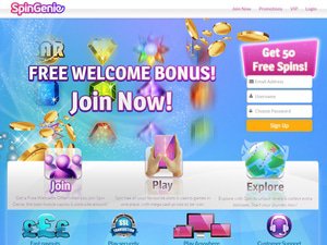 Spin Genie Casino website screenshot