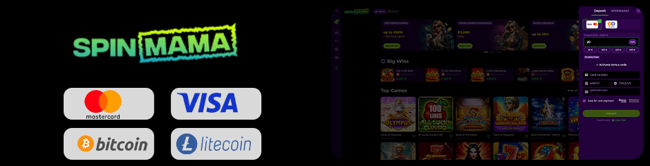 payment options for depositing and withdrawing spin mama casino