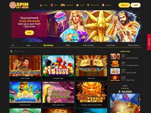 Spin My Win Casino website screenshot