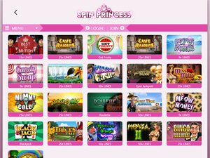Spin Princess Casino software screenshot