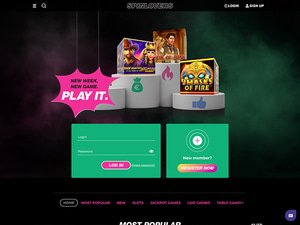 Spin Lovers Casino website screenshot