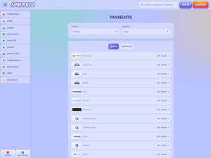 Spinrollz Casino cashier screenshot