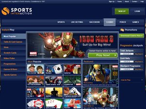 Sports Interaction Casino website screenshot
