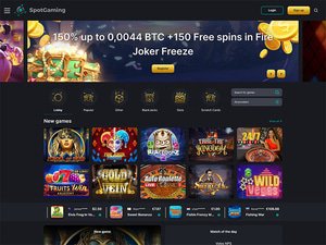 Spot Gaming Casino website screenshot