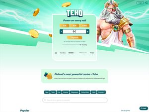 Teho Casino website screenshot