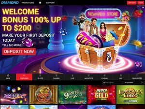 The Diamond Casino website screenshot