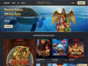 Tortuga Casino website screenshot