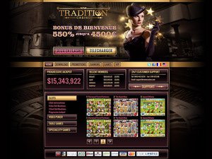 Tradition Casino website screenshot