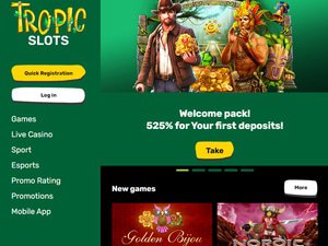 Tropic Slots website screenshot