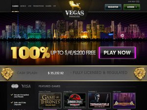 Vegas Paradise Casino website screenshot