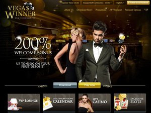 Vegas Winner Casino website screenshot