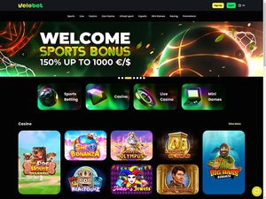 Velobet Casino website screenshot
