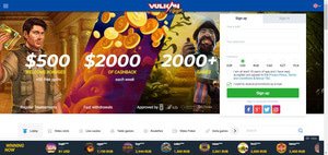 VulkanVegas Casino website screenshot
