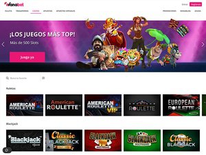 Wana Bet Casino software screenshot