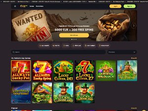 WantedWin Casino website screenshot