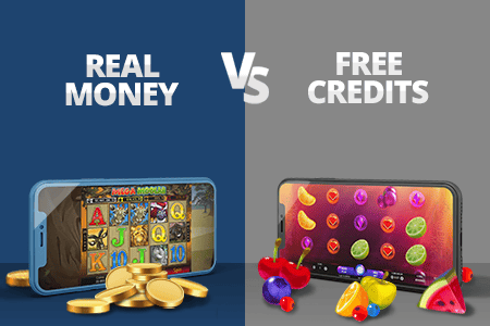 real money vs free slots