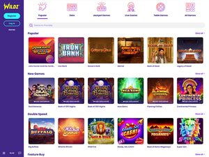 Wildz Casino software screenshot