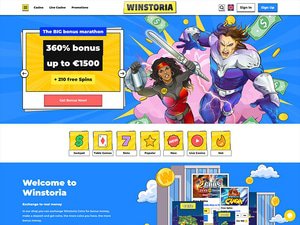 WinStoria Casino website screenshot