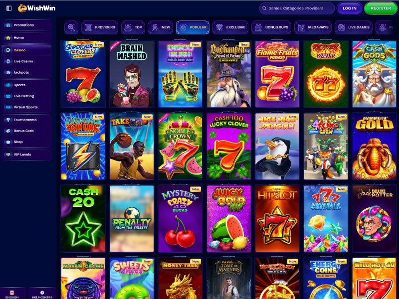 WishWin Casino games screenshot