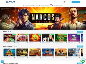 Wolfy Casino website screenshot