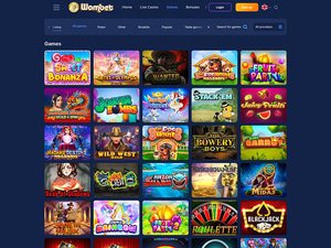 Wombet Casino software screenshot