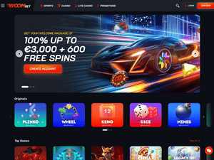 WoomBet Casino website screenshot