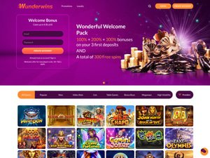 Wunderwins Casino website screenshot