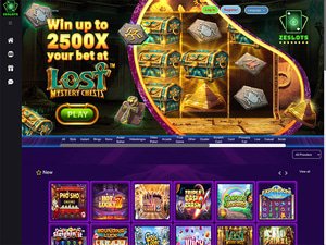 Zeslots Casino website screenshot
