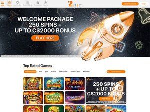 ZetBet Casino website screenshot